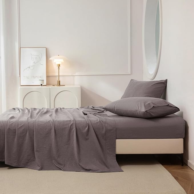 Linen Bed Sheet Set - Twin - 3 Piece