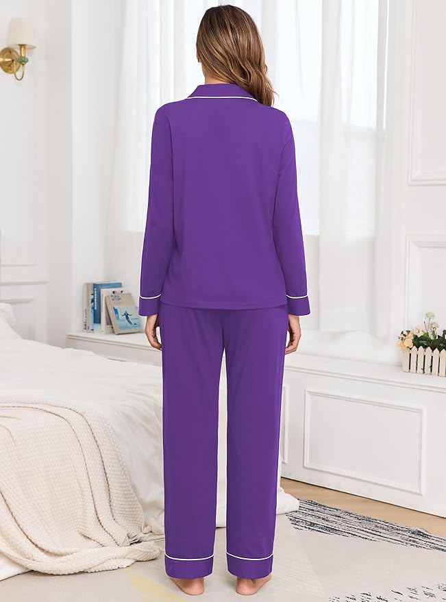 Women's 100% Cotton Pajama Set - Long Sleeve - 2 Piece