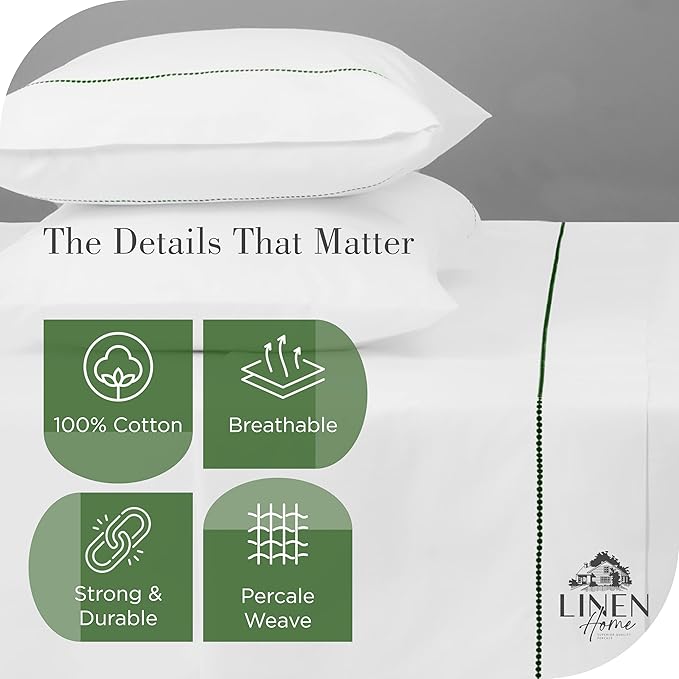 100% Cotton Pillowcase Set - Queen - 2 Piece