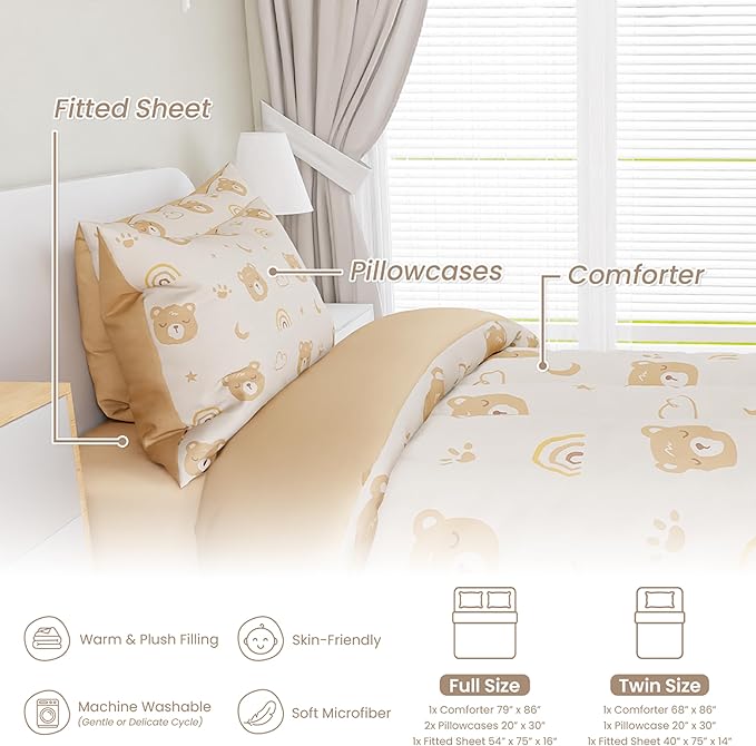 Microfiber Comforter Set - Twin - 68 x 86 in - 3 Piece
