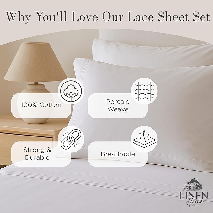 100% Cotton Pillowcase Set - Queen - 2 Piece
