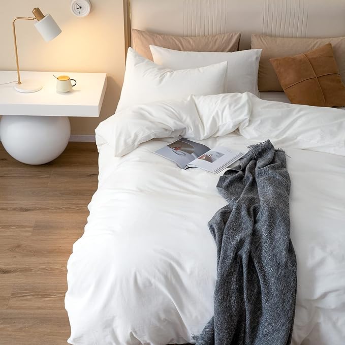 Linen Duvet Cover Set - King - 132 x 120 in - 3 Piece