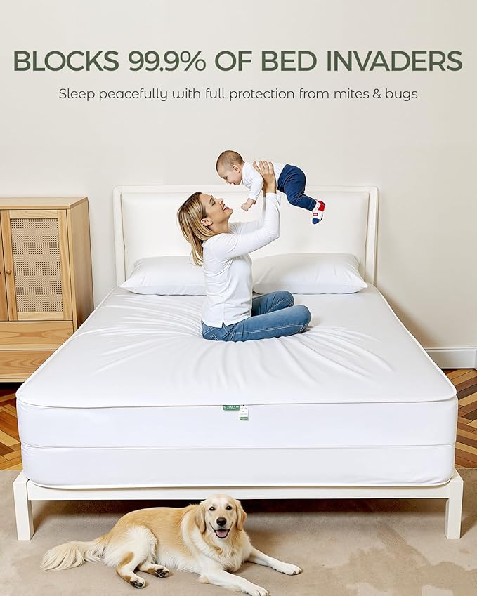 100% Cotton Hypoallergenic Mattress Protector - Full
