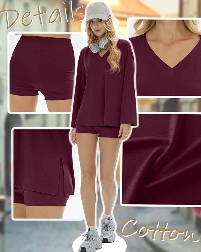 Women's Shorts Pajama Set - Long Sleeve - 2 Piece