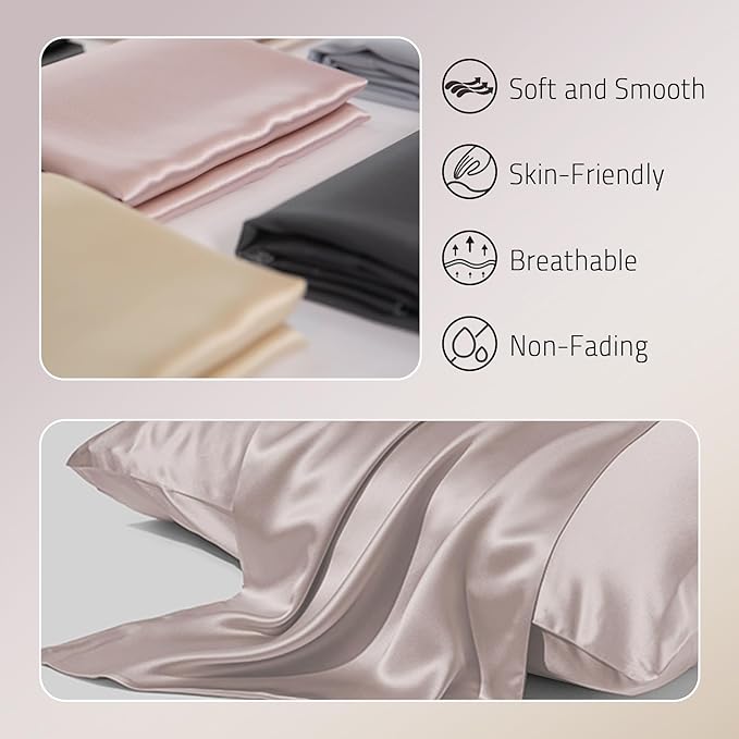 Mulberry Silk Pillowcase Set - King - 2 Pack - 2 Piece