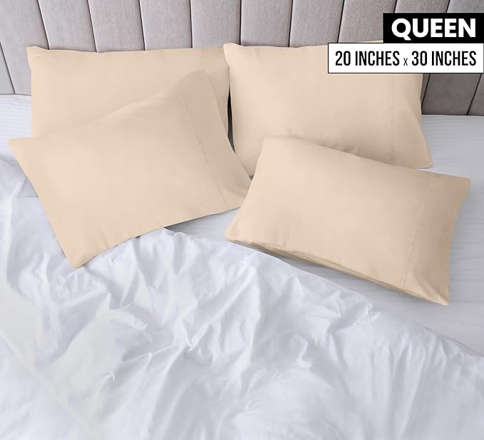 Microfiber Pillowcase Set - Queen - 20 x 30 in - 4 Pack