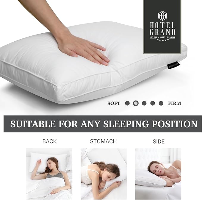 100% Cotton Bed Pillow - Queen - 2 Piece