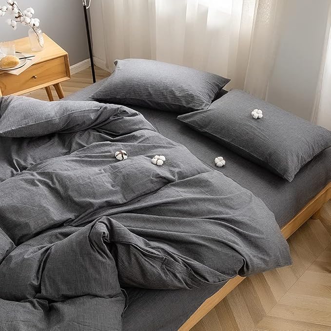 Linen Duvet Cover Set - Twin