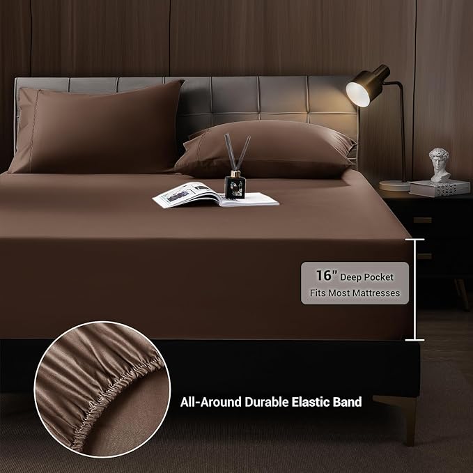 Bamboo Cooling Bed Sheet Set - Queen - 4 Piece