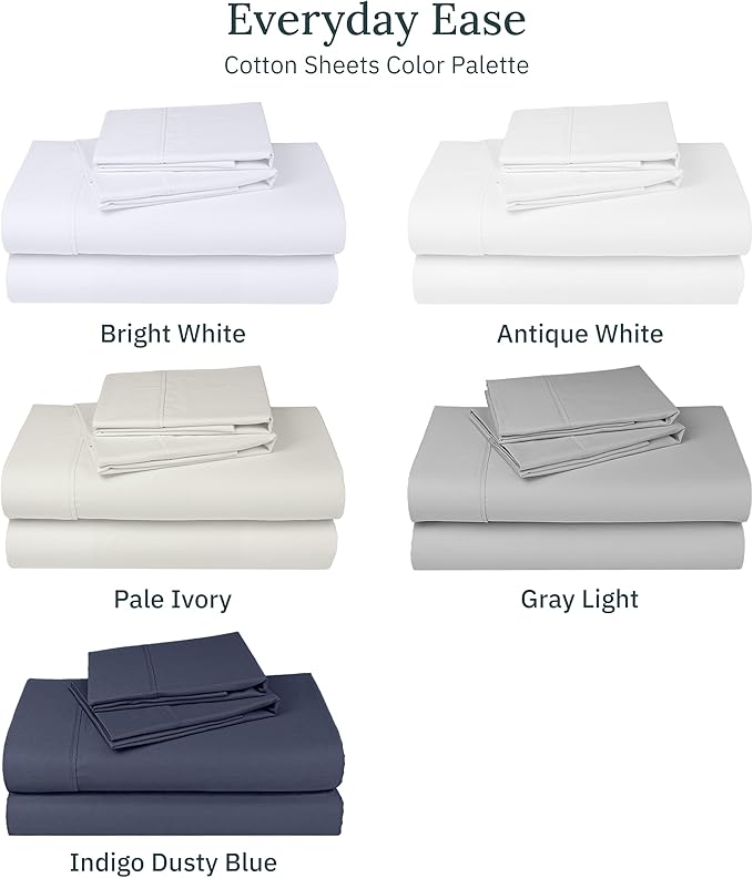 100% Cotton Bed Sheet Set - Full - 2 Pack