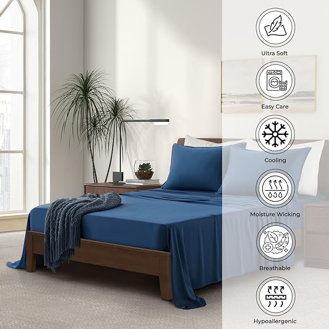 Bamboo Cooling Pillowcase Set - King - 2 Piece