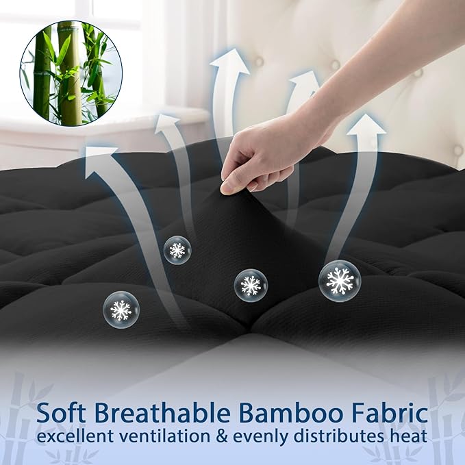 Bamboo Cooling Mattress Topper - Queen