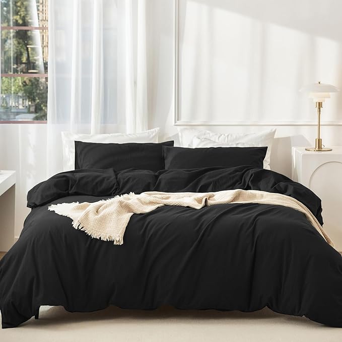Linen Duvet Cover Set - King - 104 x 98 in - 3 Piece
