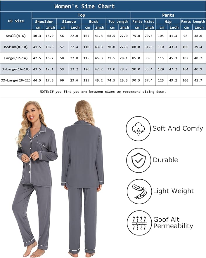 Women's Pants Pajama Set - Long Sleeve - 2 Piece