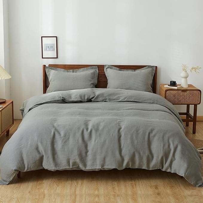 Linen Duvet Cover Set - Queen - 3 Piece