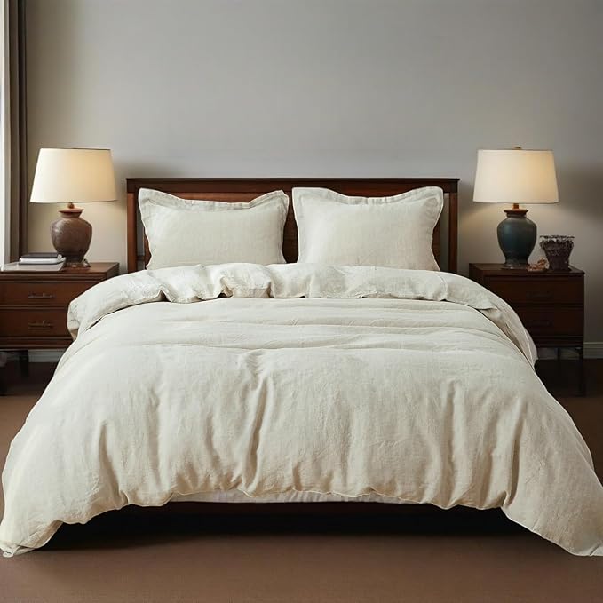Linen Duvet Cover Set - California King - 3 Piece