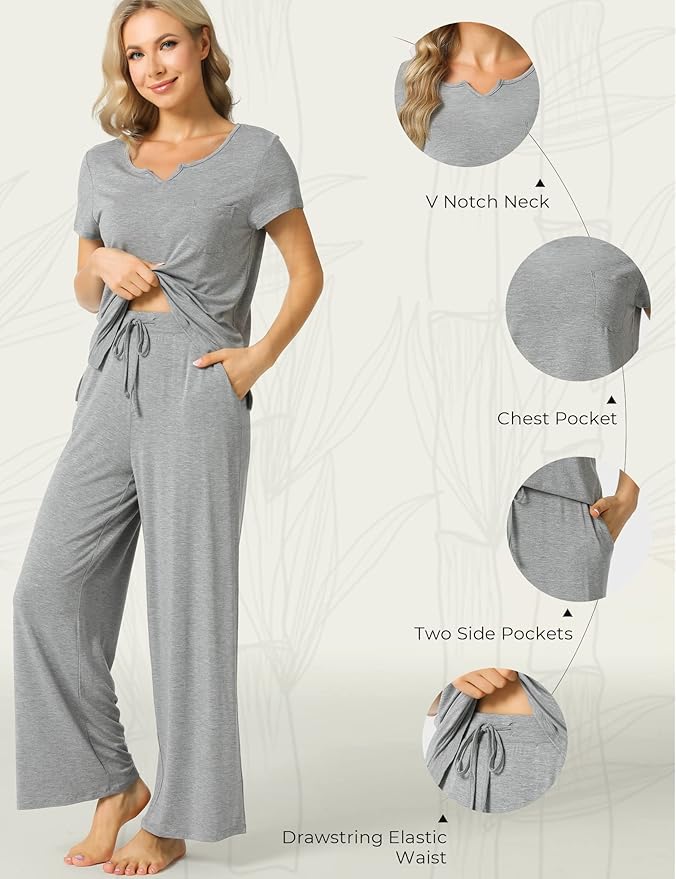 Bamboo Pajama Set - Short Sleeve - 2 Piece