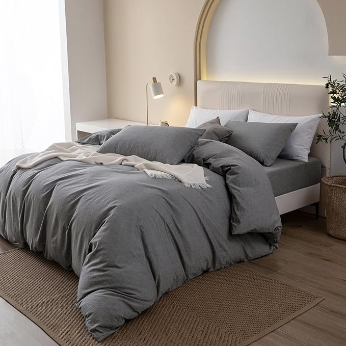 Linen Duvet Cover Set - King - 104 x 98 in - 3 Piece