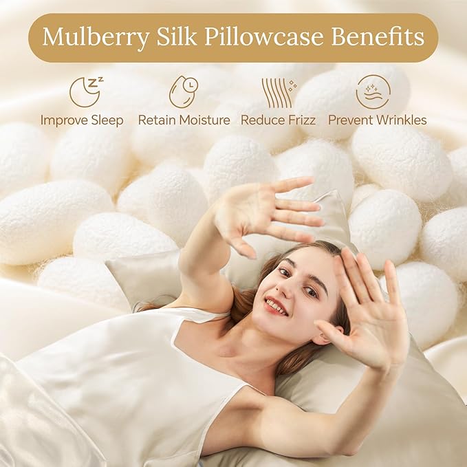 Mulberry Silk Cooling Pillowcase - Queen - 20 x 30 in