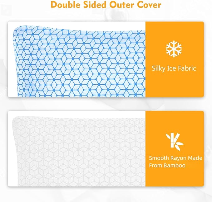 Memory Foam Cooling Bed Pillow - Queen - 2 Pack