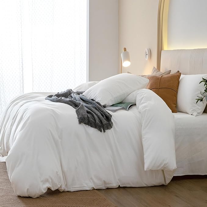 Linen Duvet Cover Set - King - 104 x 98 in - 3 Piece