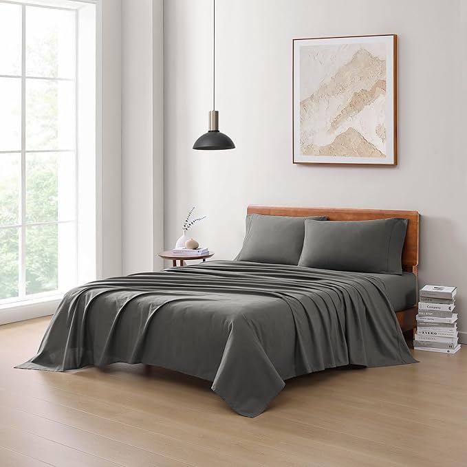 Linen Bed Sheet Set - King - 4 Piece