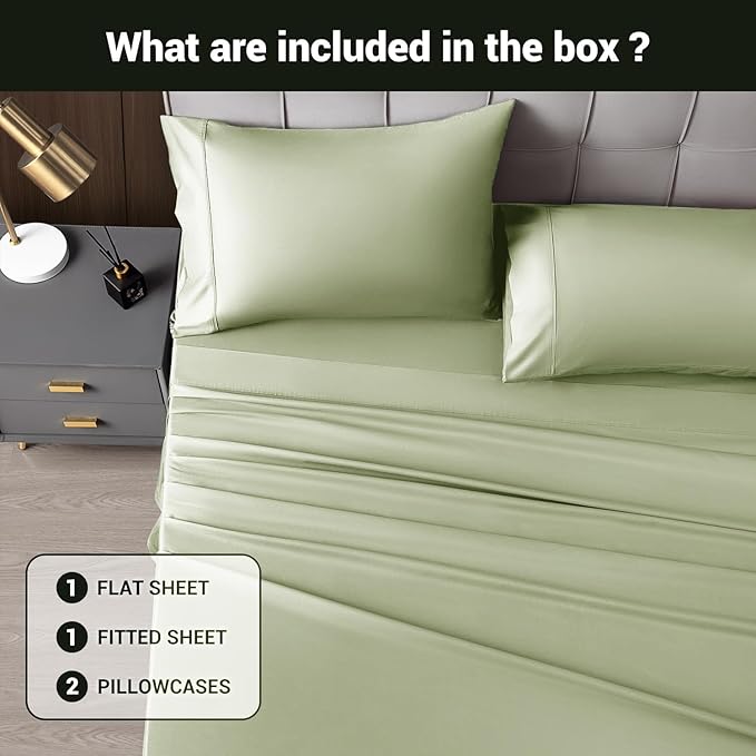 Bamboo Cooling Bed Sheet Set - Queen - 4 Piece