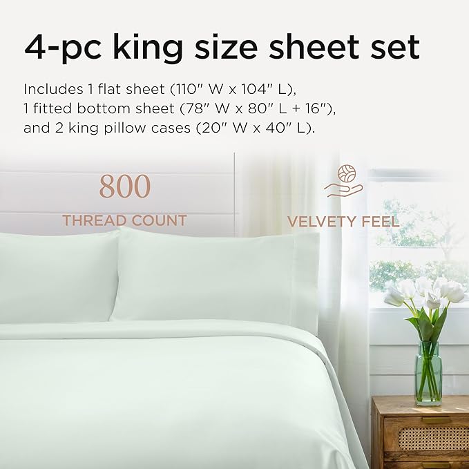 Cooling Bed Sheet Set - King - 4 Piece