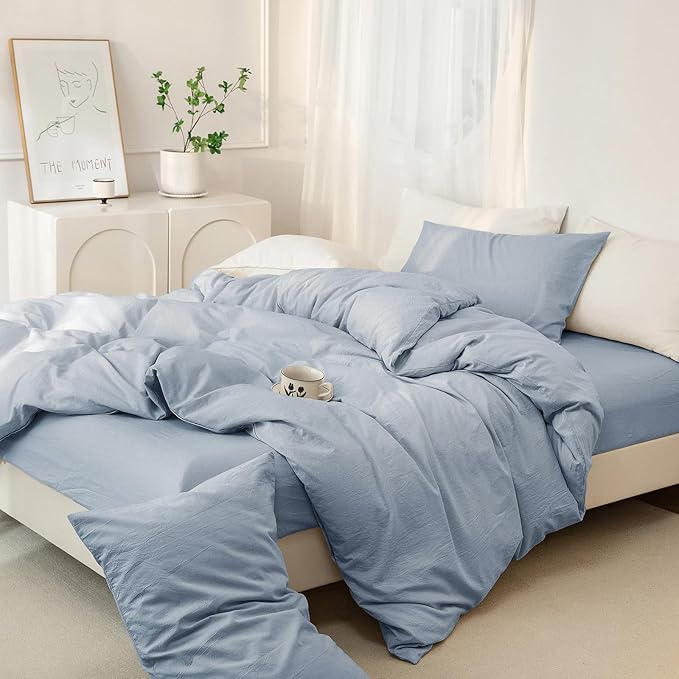 Linen Duvet Cover Set - King - 104 x 98 in - 3 Piece