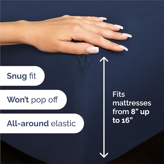 Cooling Bed Sheet Set - King - 16 in Deep Pocket - 6 Piece