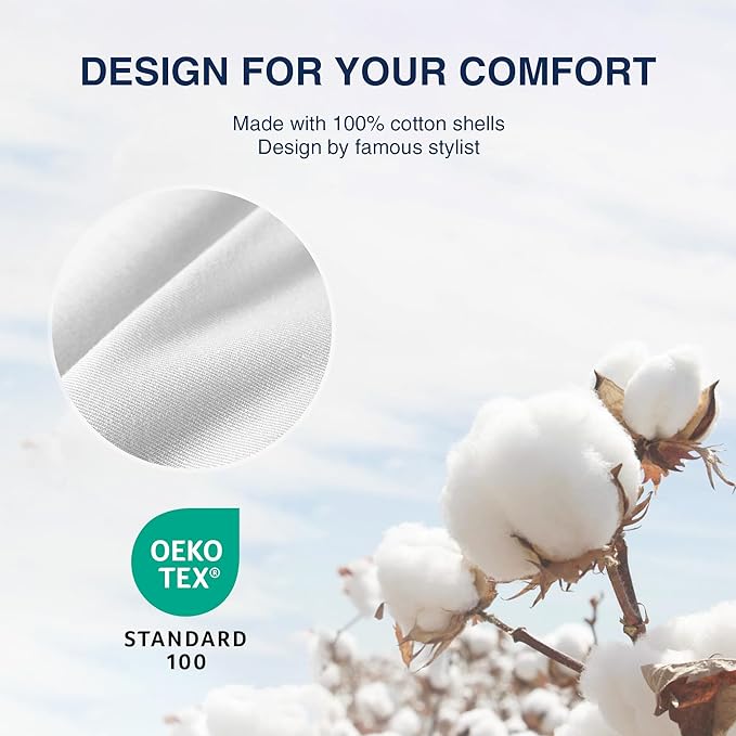 100% Cotton Bed Pillow - King - 2 Piece