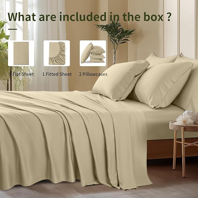 Bamboo Cooling Bed Sheet Set - Full - 6 Piece