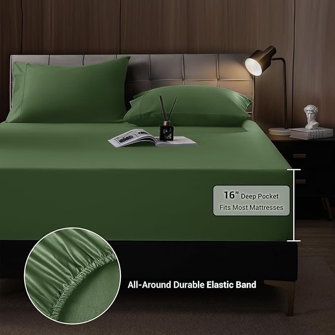 Bamboo Cooling Bed Sheet Set - Queen - 4 Piece