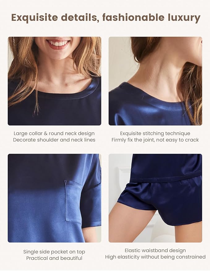 Women's Mulberry Silk Shorts Pajama Set - 2 Piece