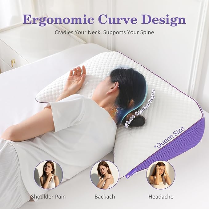 Memory Foam Cooling Bed Pillow - King