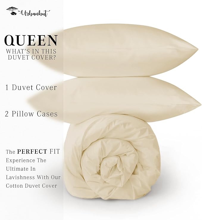 100% Cotton Duvet Cover Set - Queen - 3 Piece