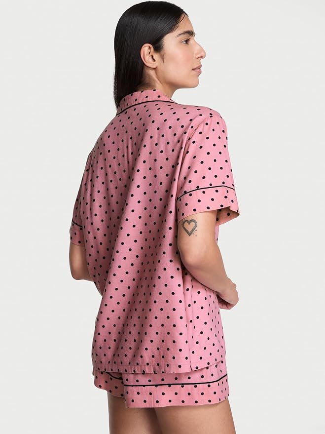 Women's Flannel Pajama Set - Short Sleeve - 2 Piece