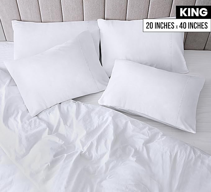 Microfiber Pillowcase Set - King - 20 x 40 in - 4 Pack