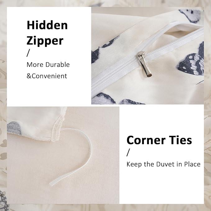 100% Cotton Duvet Cover Set - Queen - 3 Piece