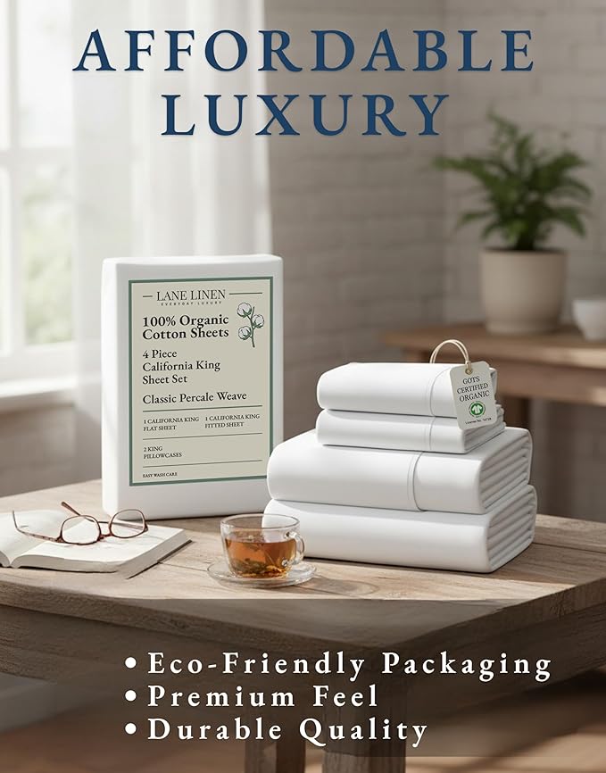 Linen Bed Sheet Set - California King - 4 Piece