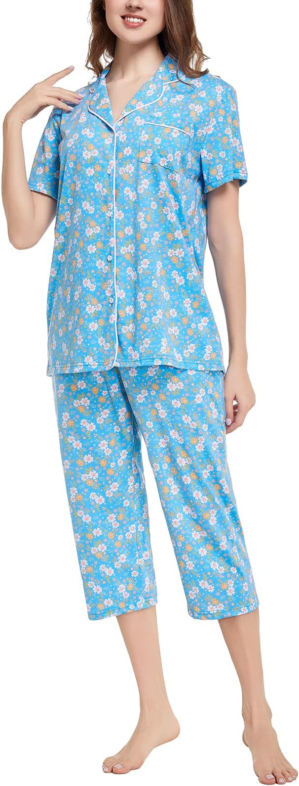 Capri Pajama Set - Short Sleeve - 2 Piece