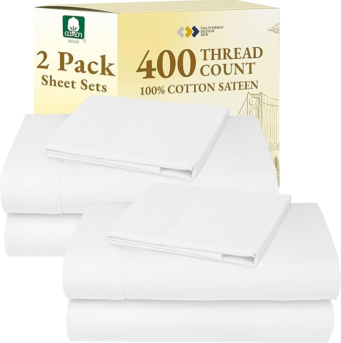 100% Cotton Bed Sheet Set - Twin XL - 2 Pack