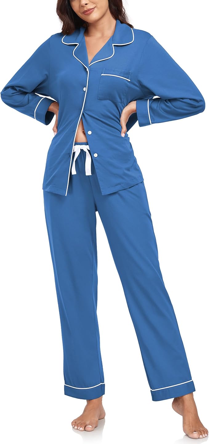 Women's 100% Cotton Pajama Set - Long Sleeve - 2 Piece