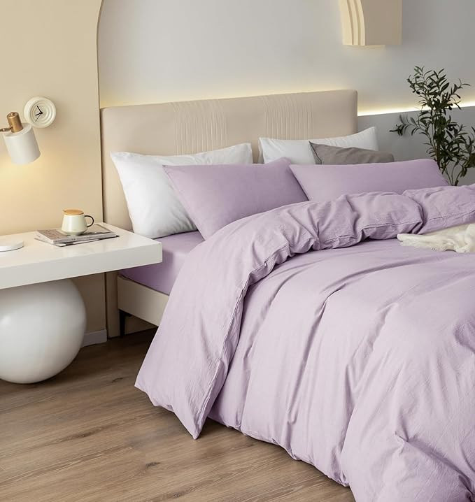 Linen Duvet Cover Set - Queen - 98 x 98 in - 3 Piece
