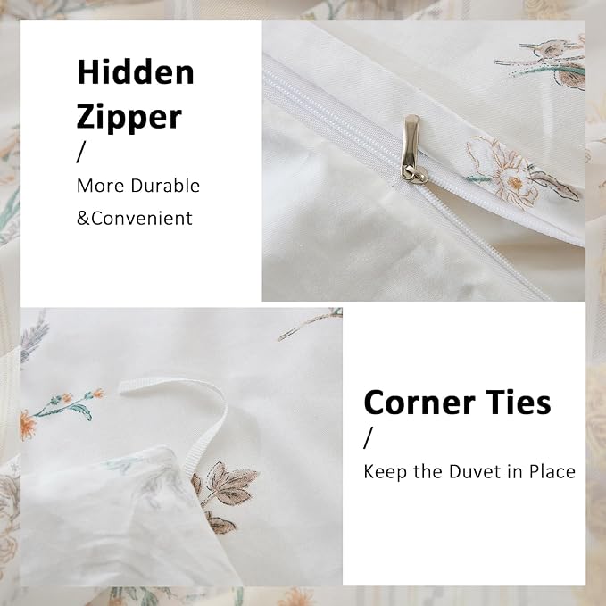 100% Cotton Duvet Cover Set - King - 3 Piece