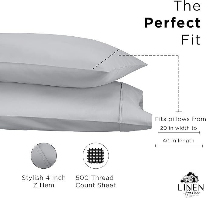 Linen Pillowcase Set - King - 2 Piece