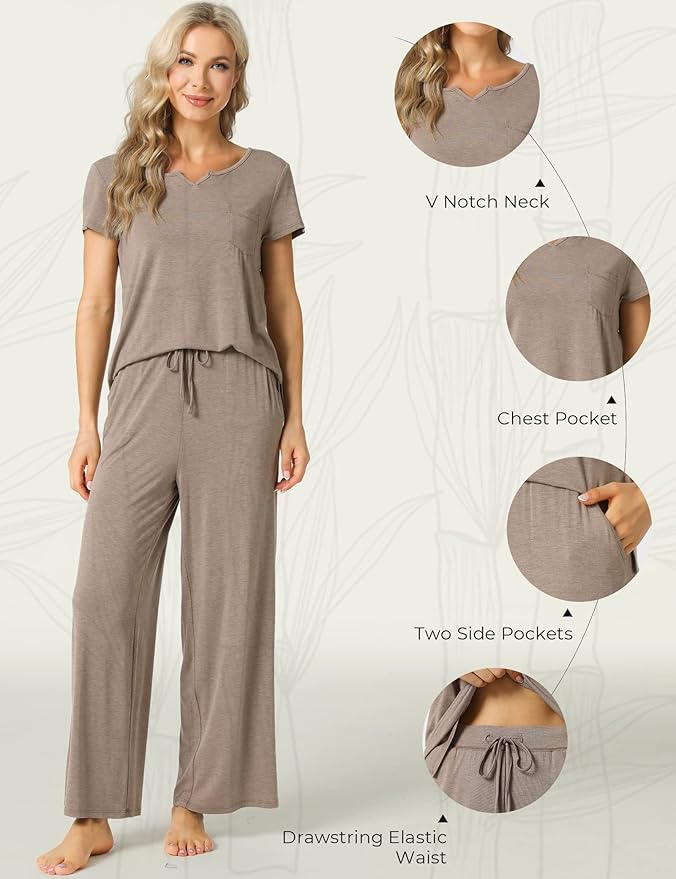 Bamboo Pajama Set - Short Sleeve - 2 Piece