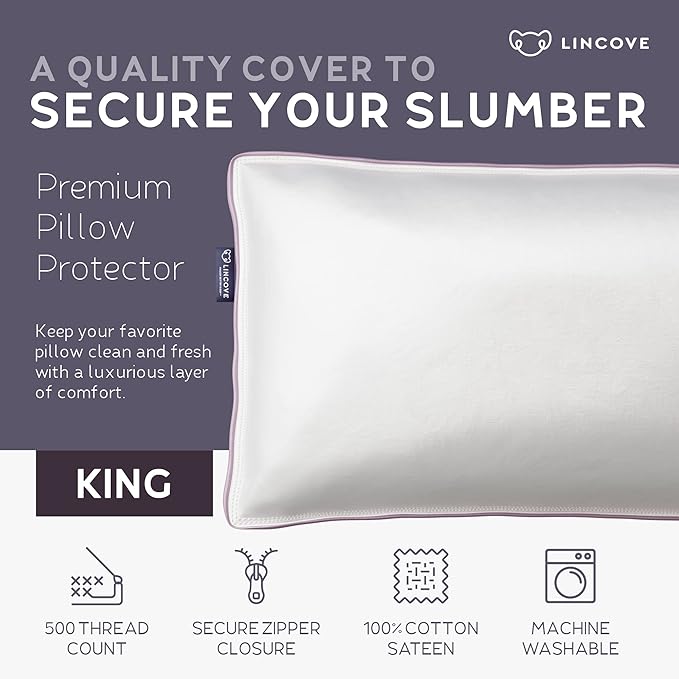100% Cotton Pillow Protector - King