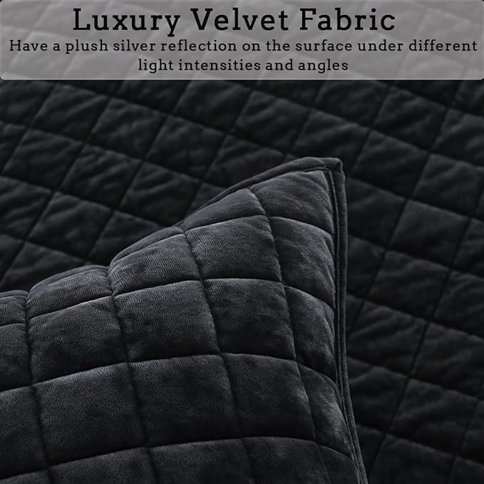 Velvet Quilt Set - California King - 3 Piece