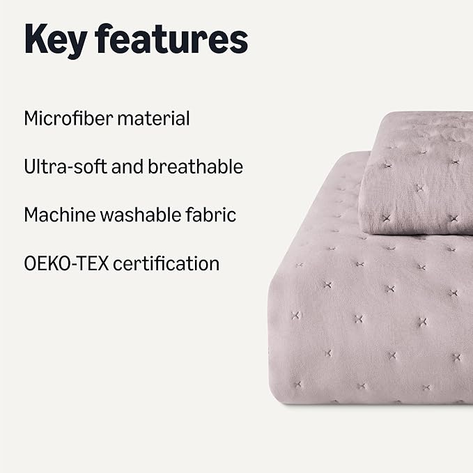 Microfiber Quilt Set - Twin XL - 2 Piece